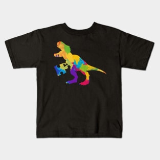 Autism Colourful Dinosaur Kids T-Shirt